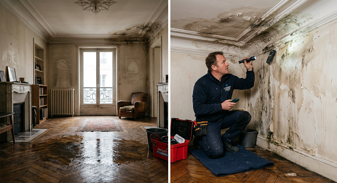 Intervention urgente dégât des eaux dans un appartement à Fontenay-sous-Bois