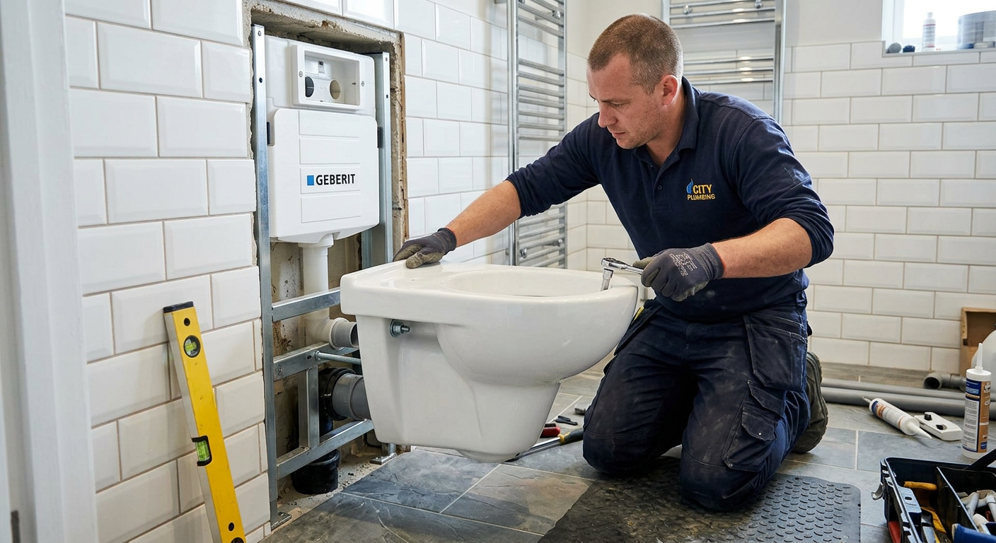 Pose de WC suspendu par un plombier professionnel à Fontenay-sous-Bois