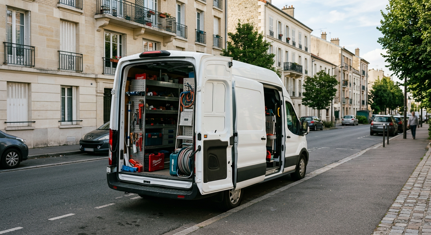 Véhicule Allo Plombier Fontenay-sous-Bois en intervention dans le Val-de-Marne 94